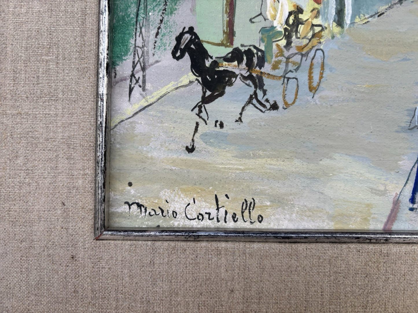 Quadro -Stazione Con Treno- Mario Cortiello dipinto a olio