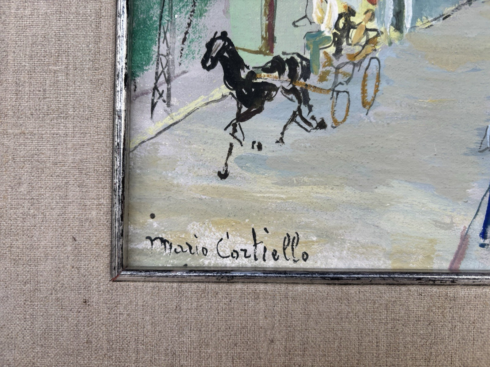 Quadro -Stazione Con Treno- Mario Cortiello dipinto a olio