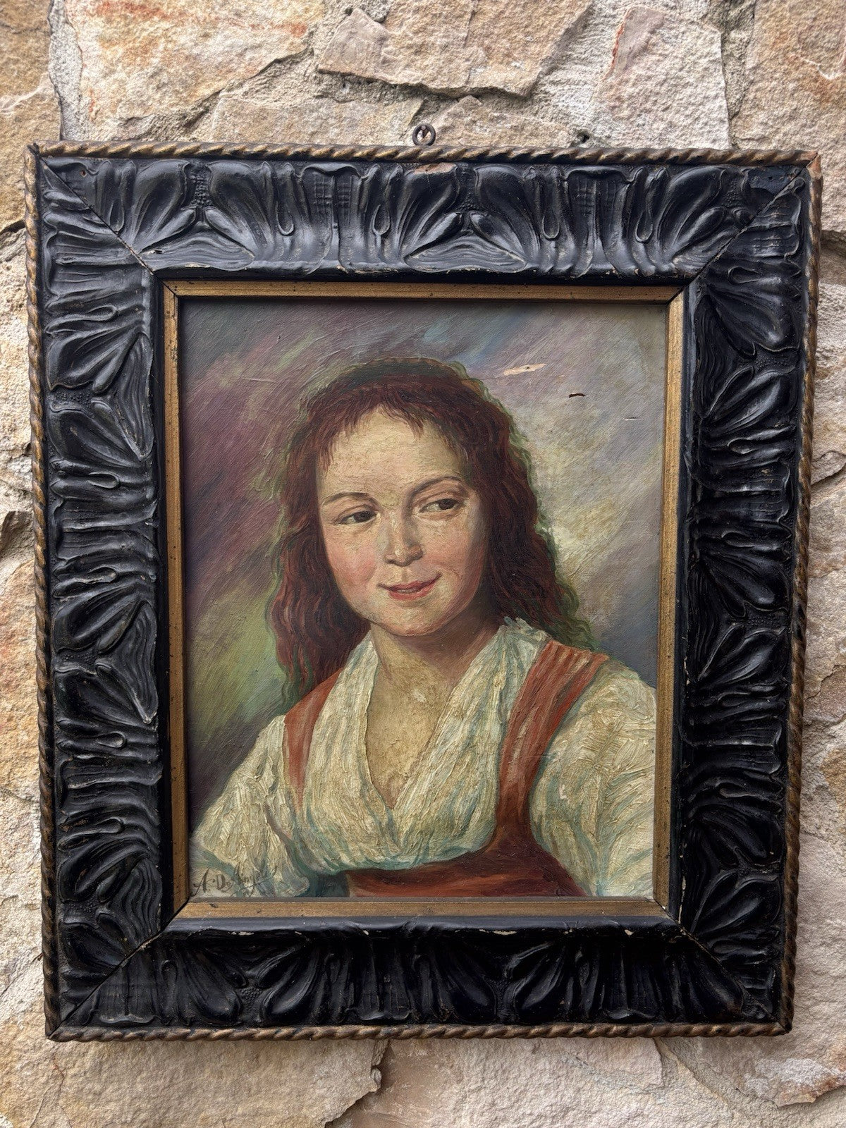Quadro antico -Figura Di Donna- dipinto a olio