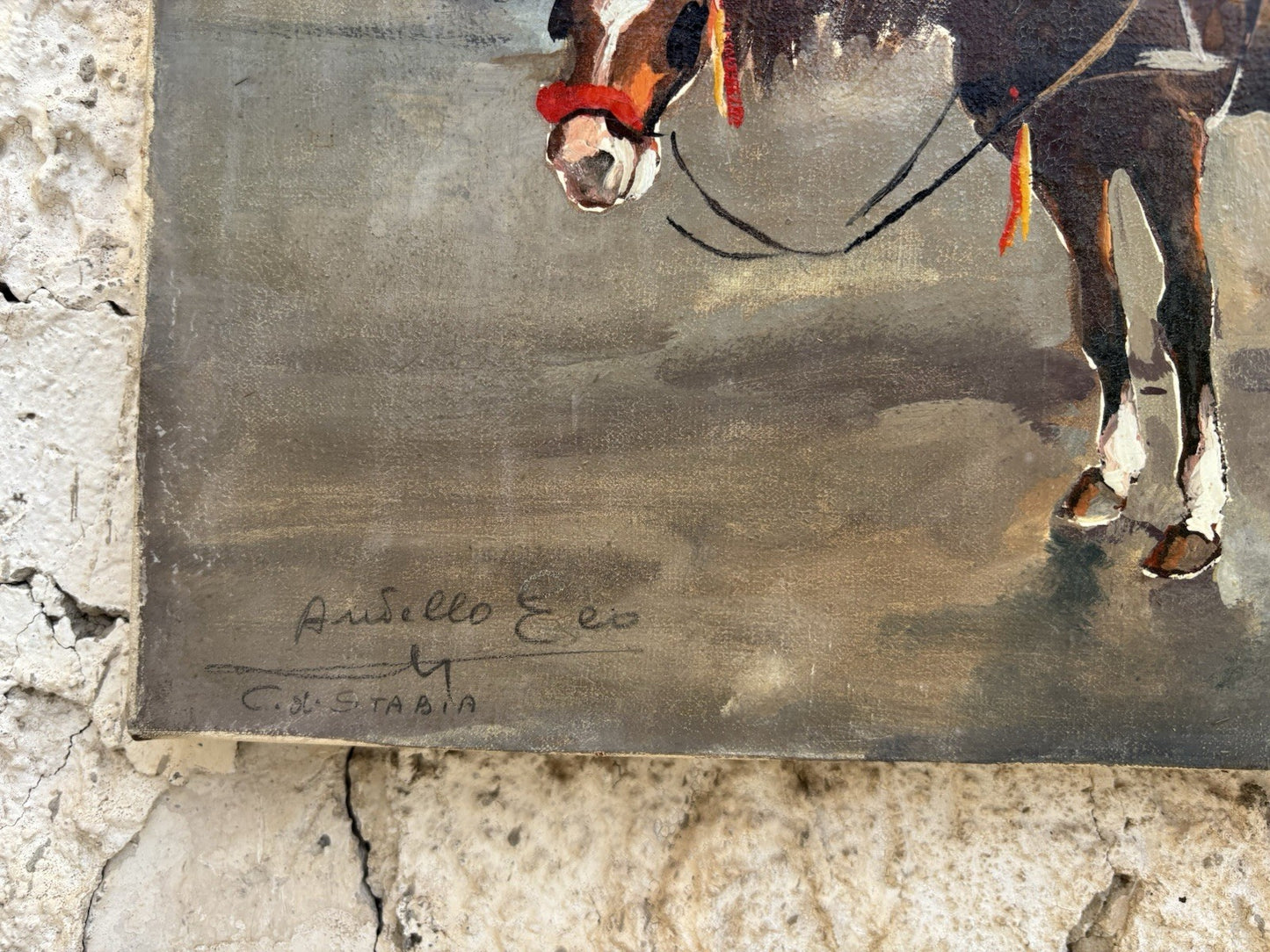Quadro -Carrozzella Di Paese- Aniello Eco dipinto a olio su tela
