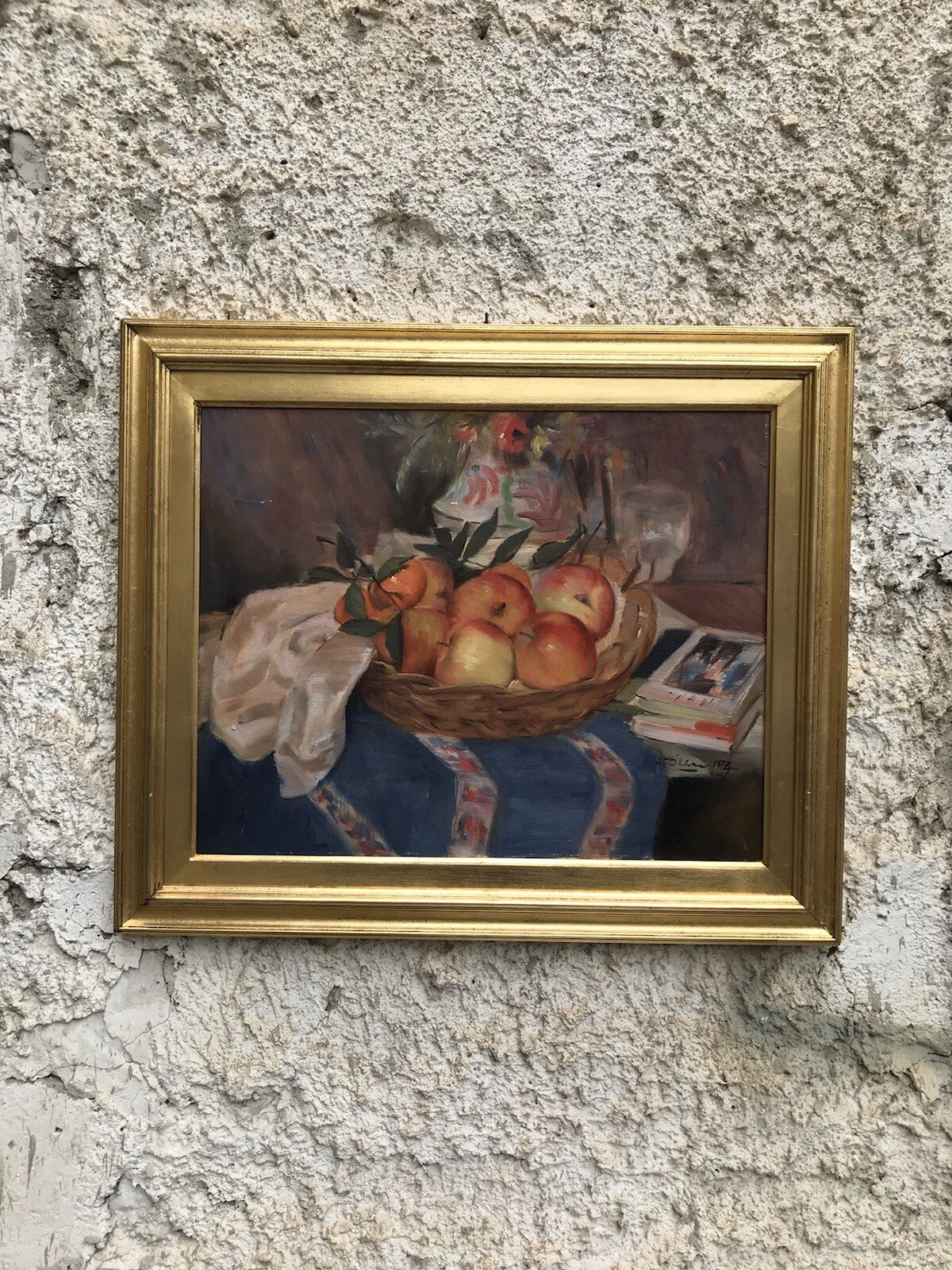 Quadro vintage -Natura Morta-dipinto a olio su tavoletta