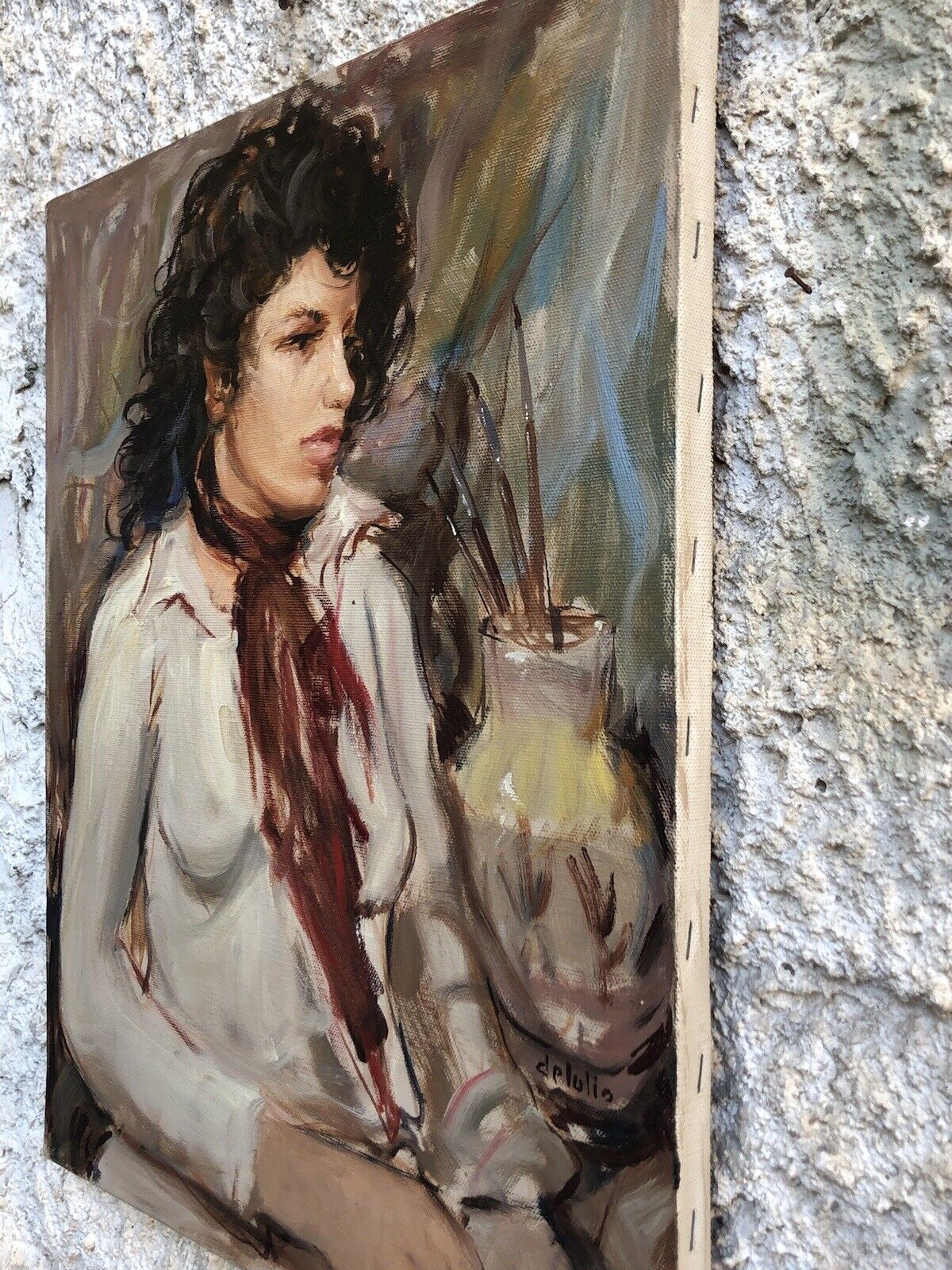 Quadro vintage -Figura Donna- dipinto a olio su tela