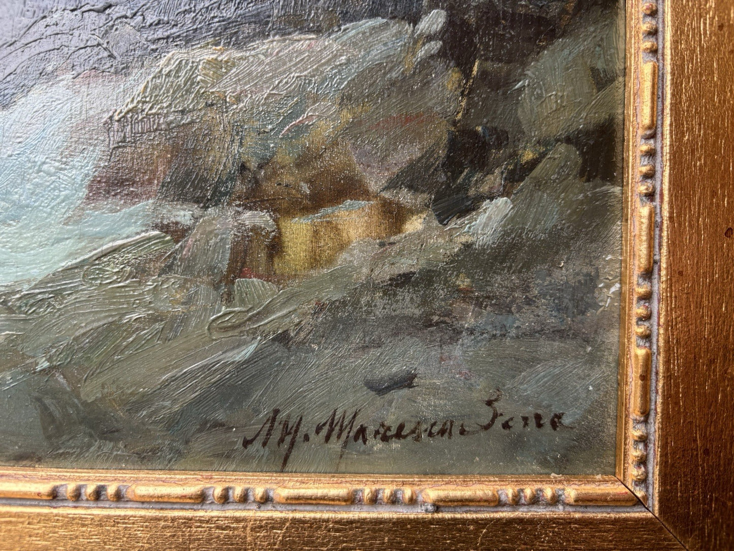 Quadro -Marina- Mario Maresca Serra- dipinto a olio