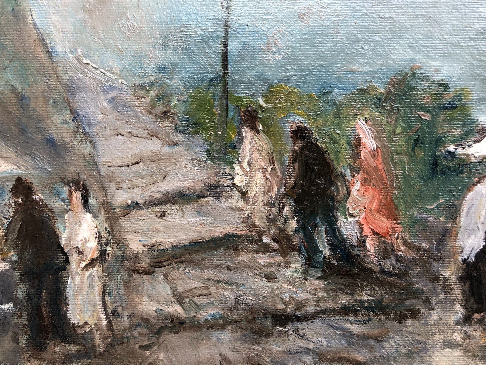 Quadro -Paesaggio Con Figure- Gaetano Bocchetti dipinto a olio su tela