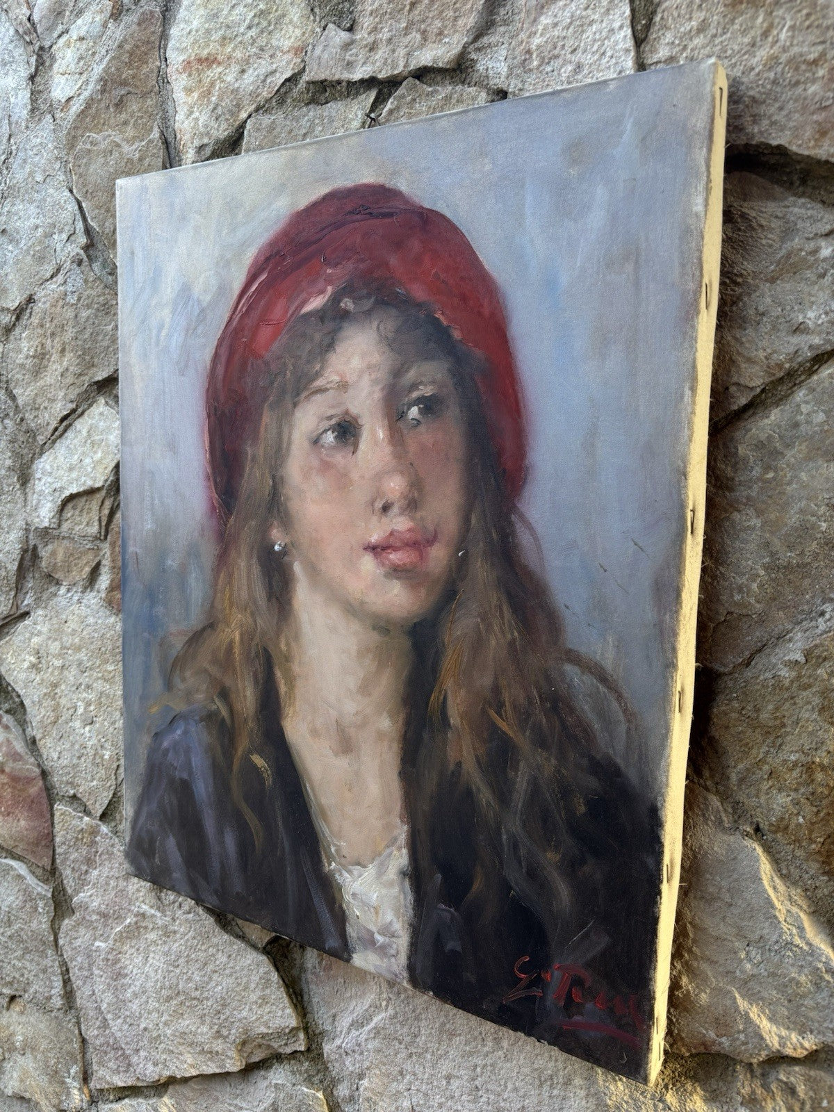 Quadro -Figura Di Donna- Giovanni Pane- dipinto a olio su tela