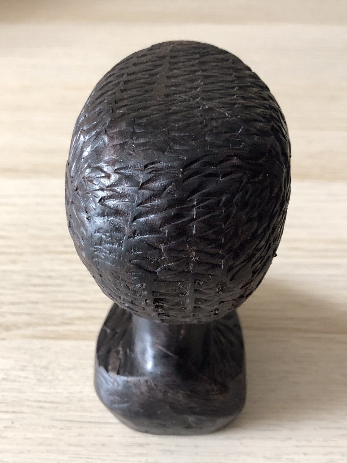 Scultura soprammobile Donna africana vintage in legno ebano