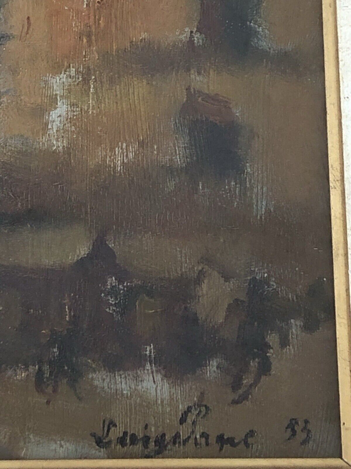 Vecchio Quadro -Nei Pressi Del Campanile- dipinto a olio su tavoletta
