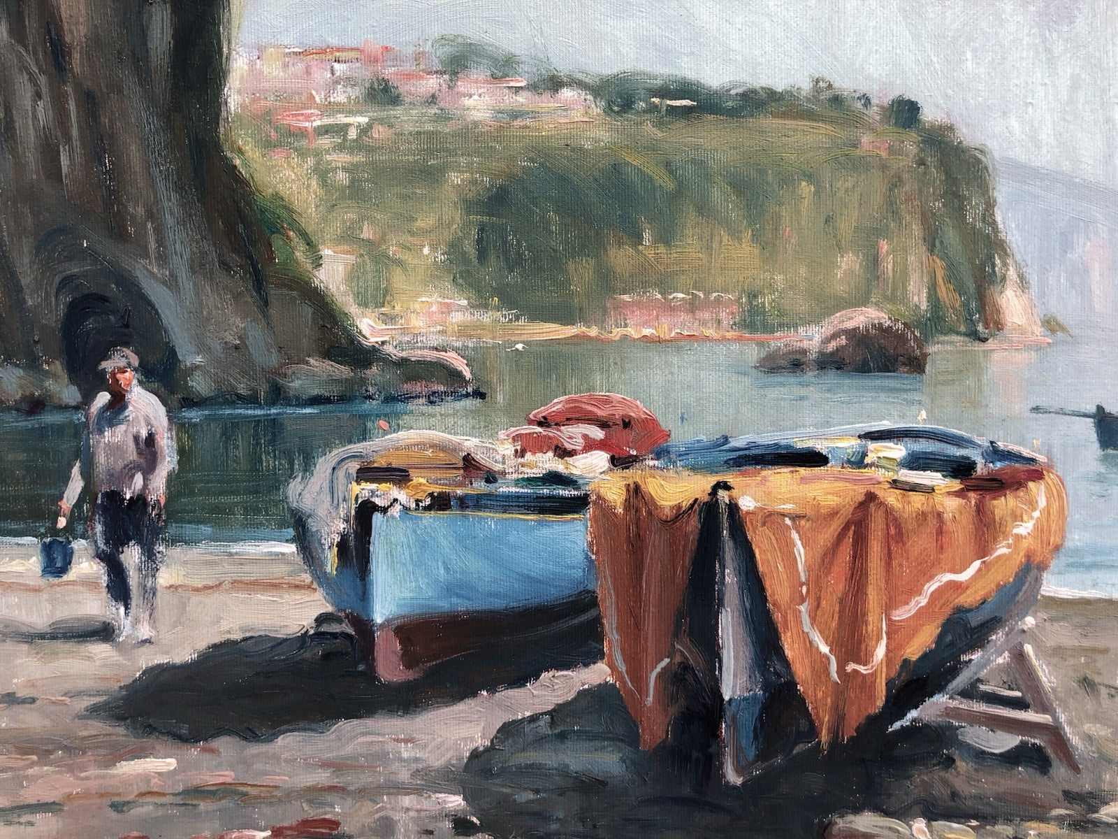 Quadro -Barche A Riposo- dipinto a olio su tela