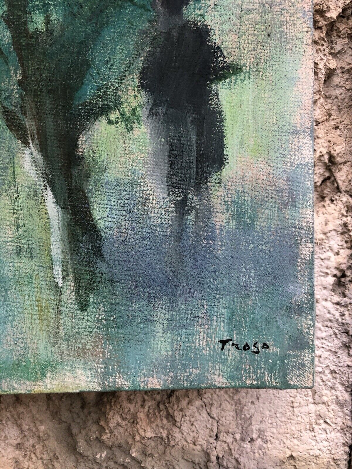 Quadro vintage -Paesaggio- dipinto a olio su tela