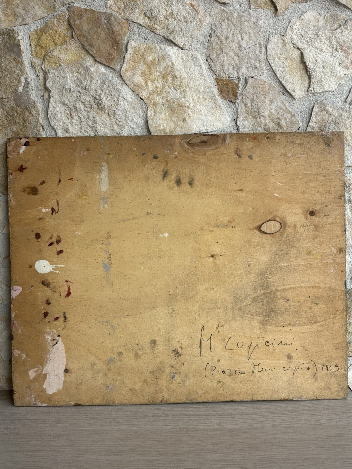 Quadro -Piazza Municipio- dipinto a olio su tavoletta