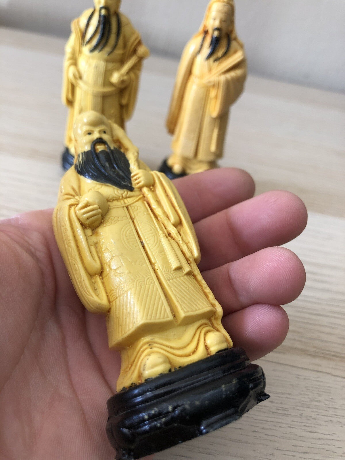 Tris Sculture In Resina Asiatiche Cinesi