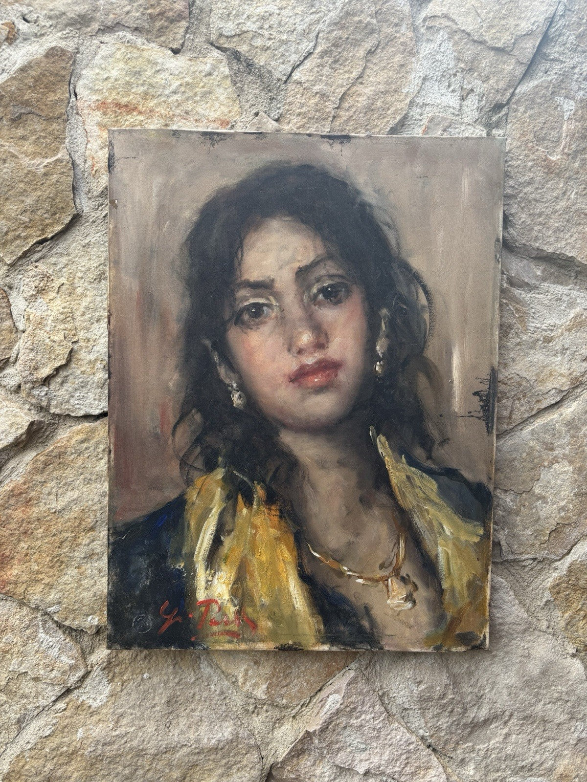 Quadro -Figura Di Donna- Giovanni Pane dipinto a olio su tela