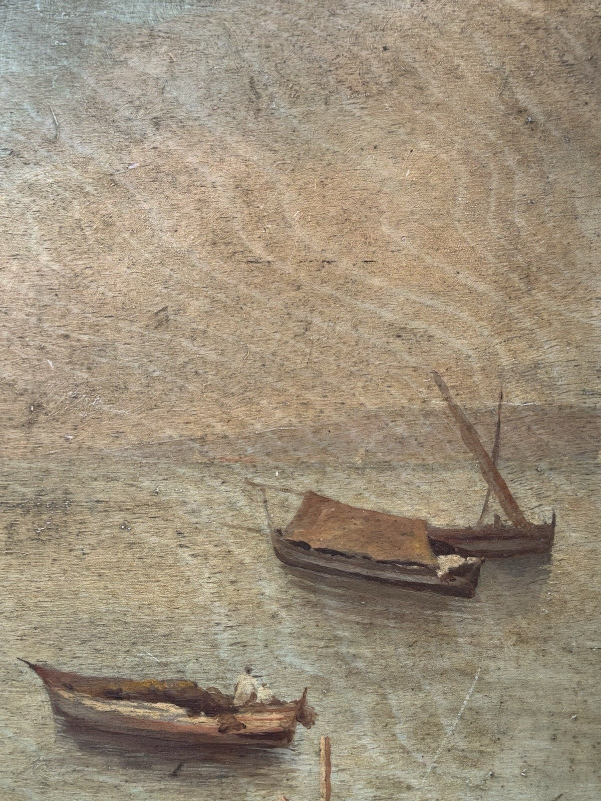 Quadro antico -Marina Con Pescatori- dipinto a olio