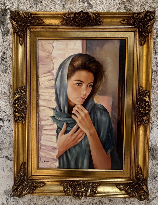 Quadro -Volto Femminile- Gigi Barone dipinto a olio su tela