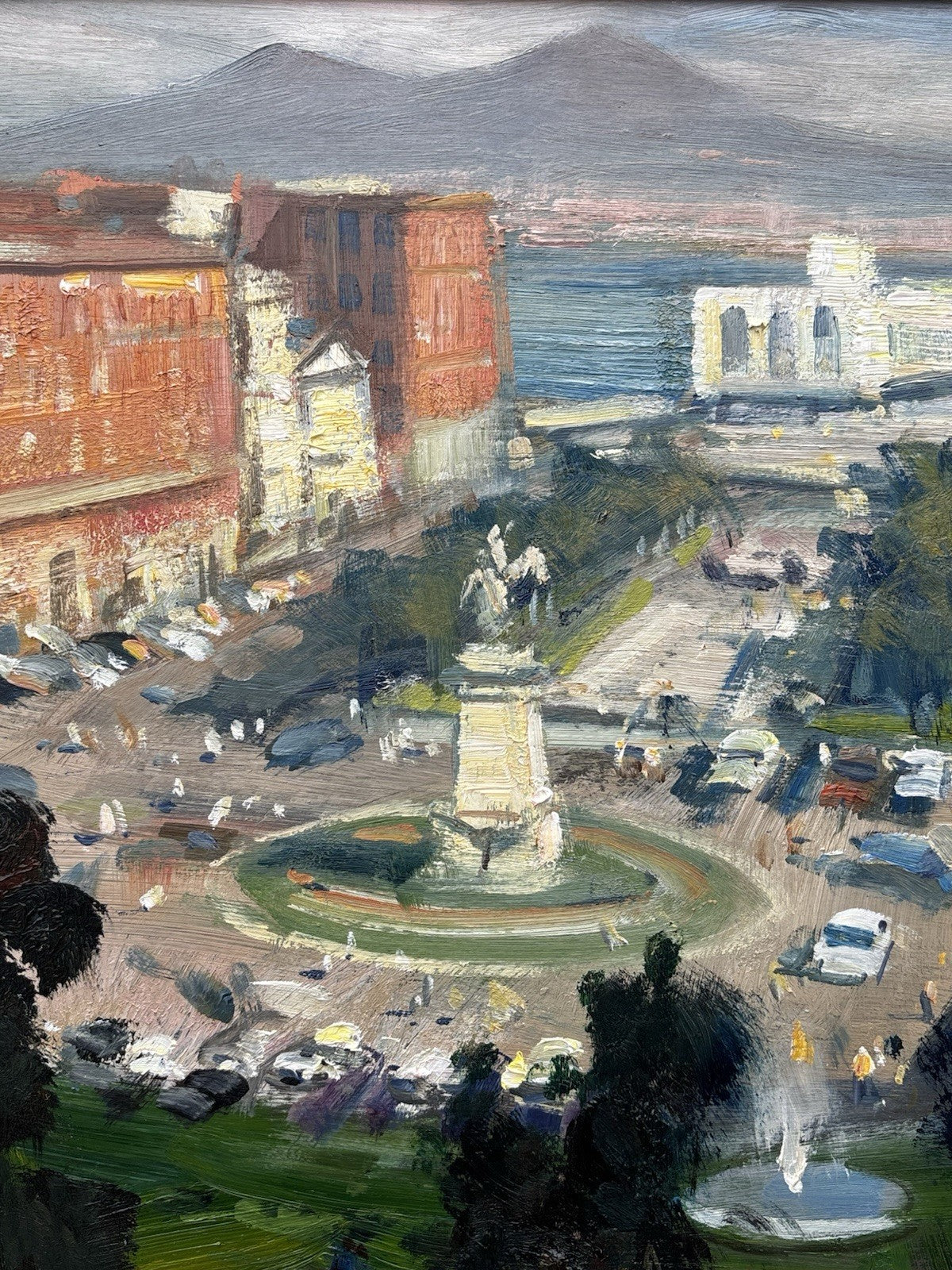 Quadro -Napoli Piazza Municipio- Enrico Aprile- dipinto a olio