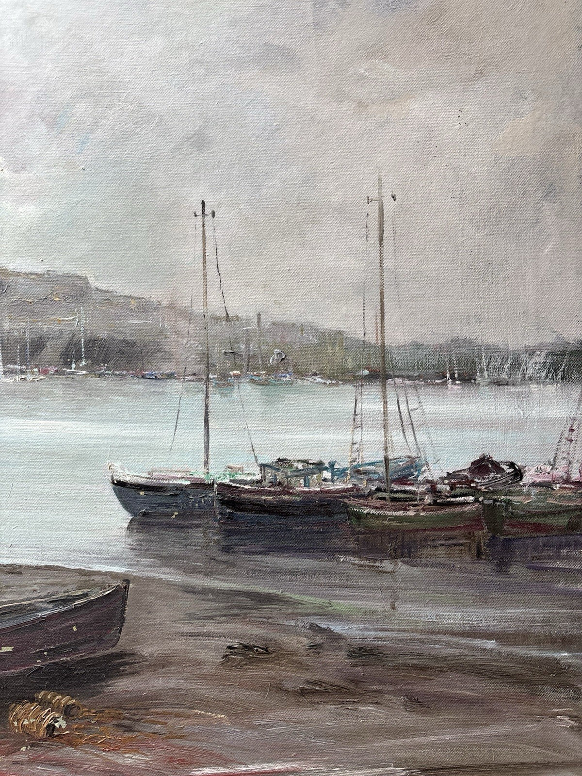 Quadro -Marina Di Mergellina- Eugenio Magno- dipinto a olio su tela