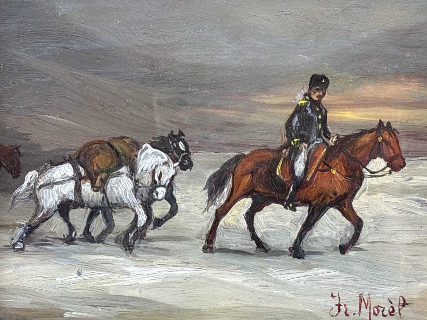 Coppia Di Quadri Vintage, Miniature Dipinte A Olio Su Rame