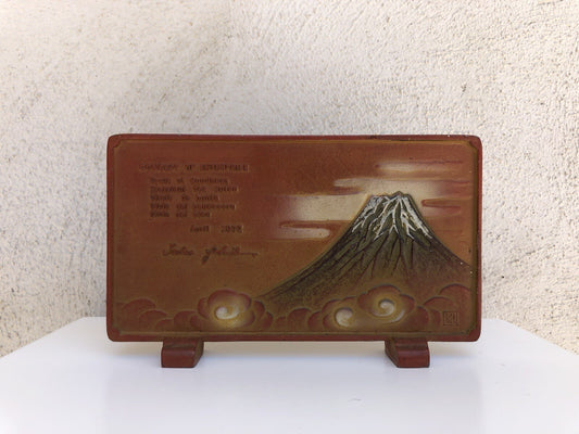 Decorazione Targa Orientale In Terracotta Vintage