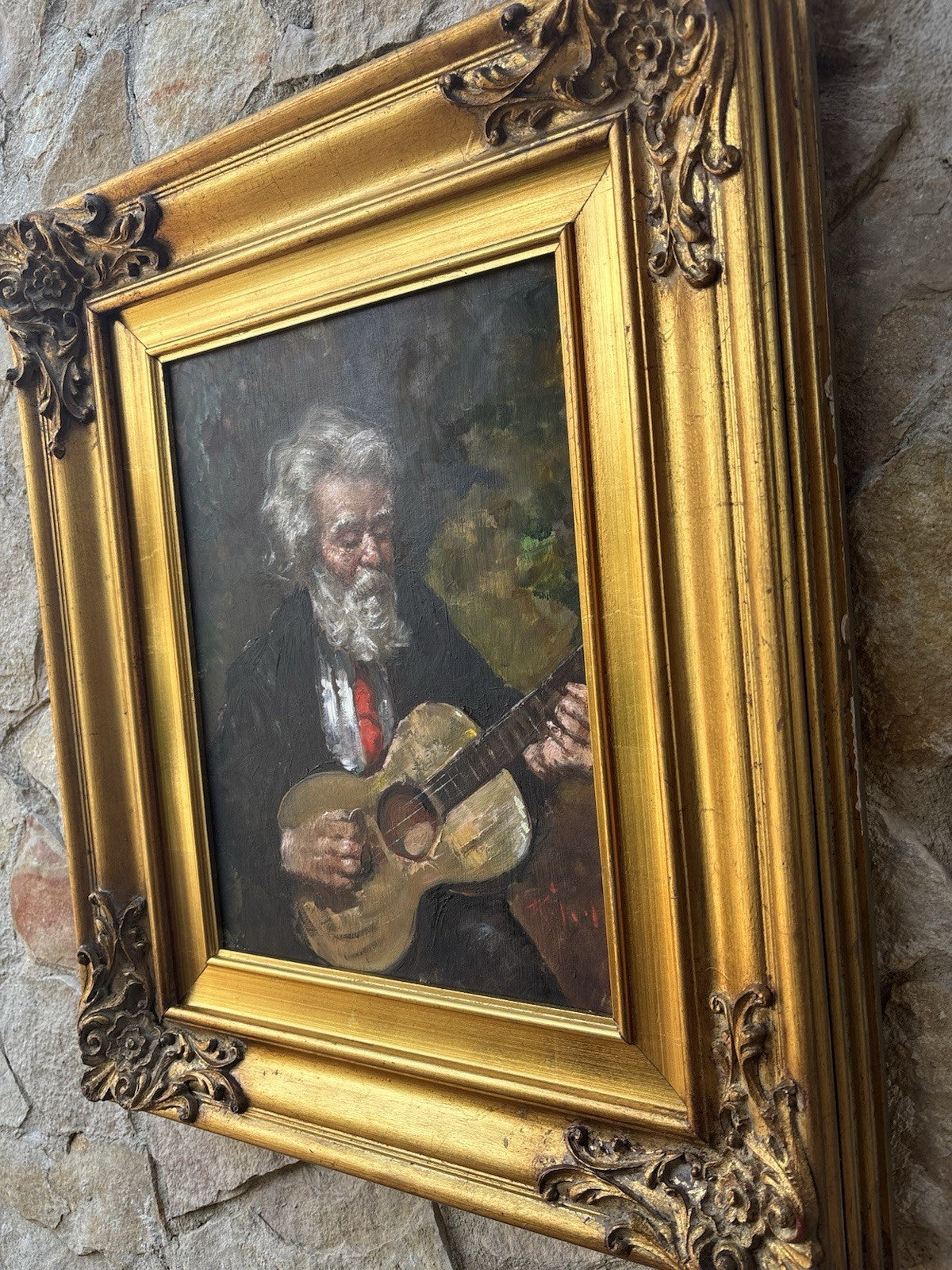Quadro -Chitarrista- Franco Rispoli- dipinto a olio