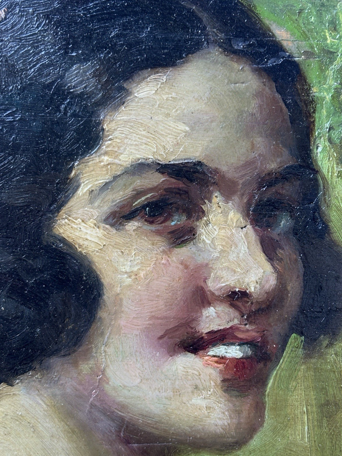 Quadro -Figura Di Donna- dipinto a olio su tavoletta