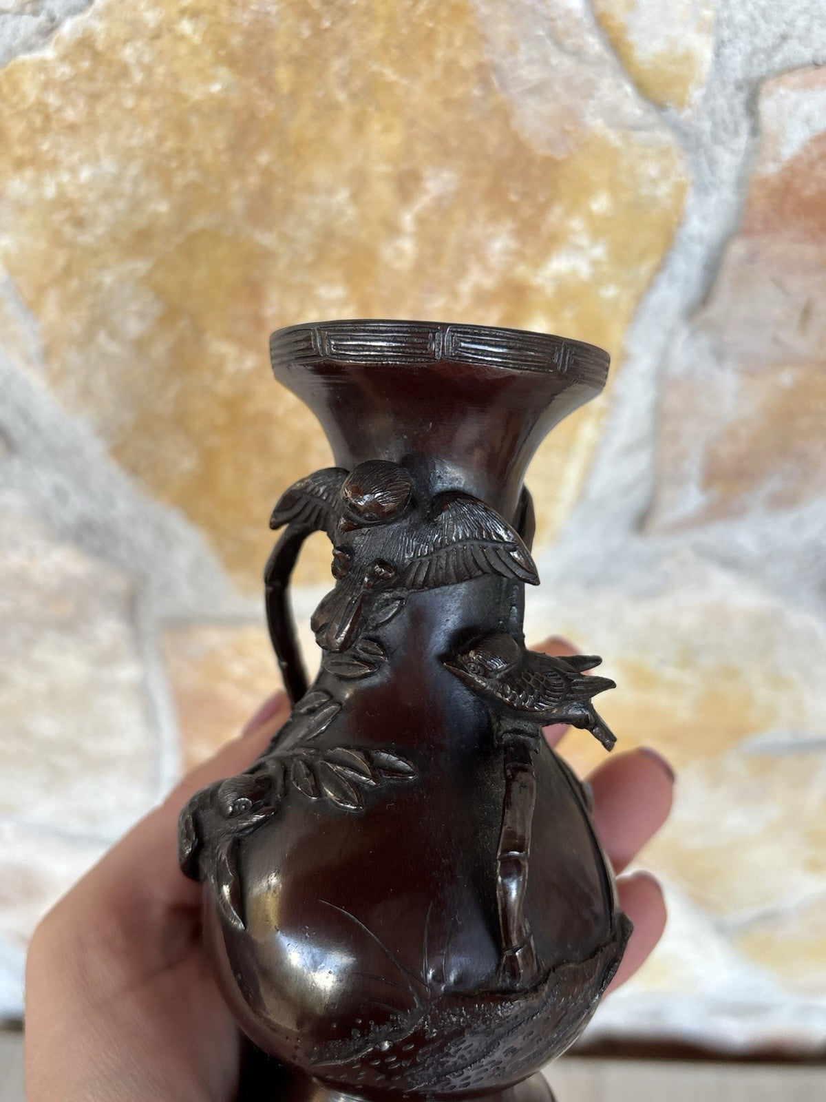 Vaso Vintage In Bronzo, Giappone-Meiji