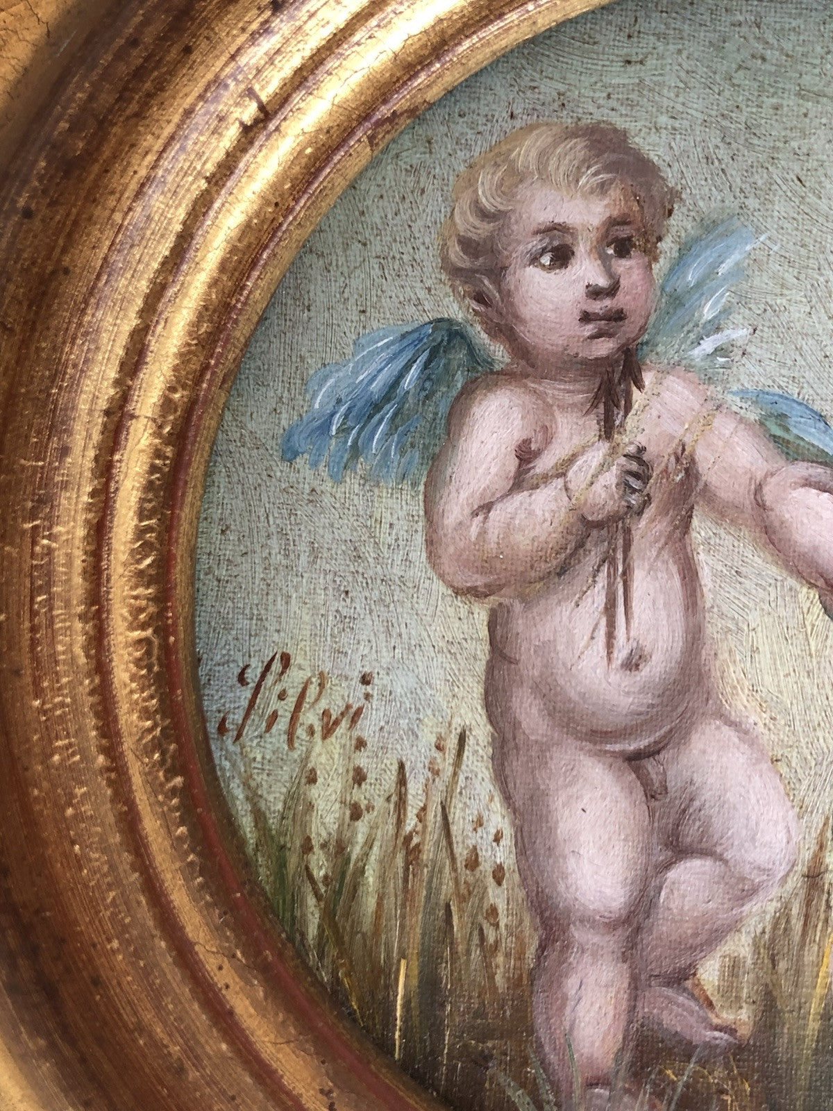 Coppia Di Quadri Vintage, Puttini, Dipinti A Olio