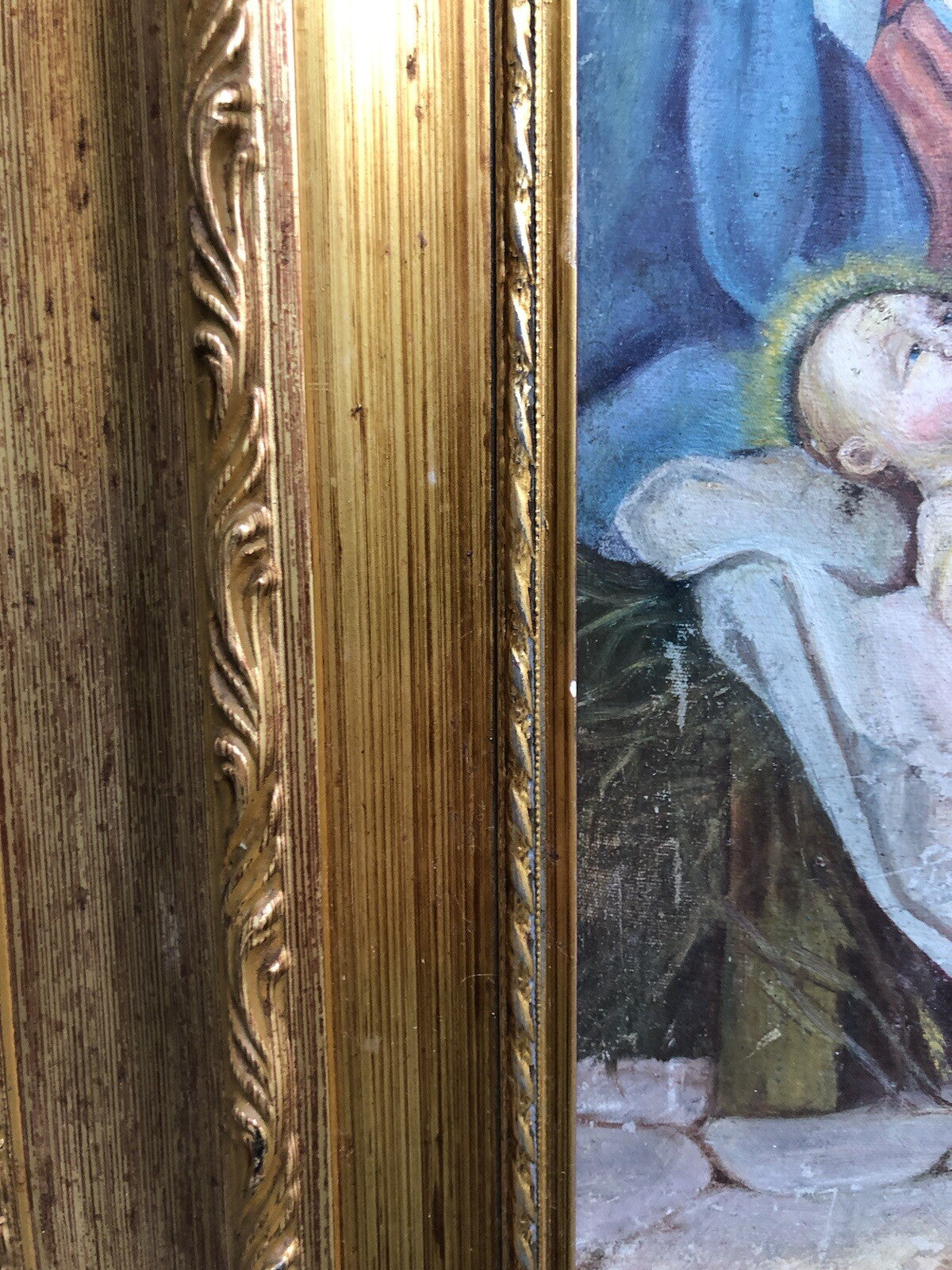 Quadro antico -Natività- dipinto a olio su tela