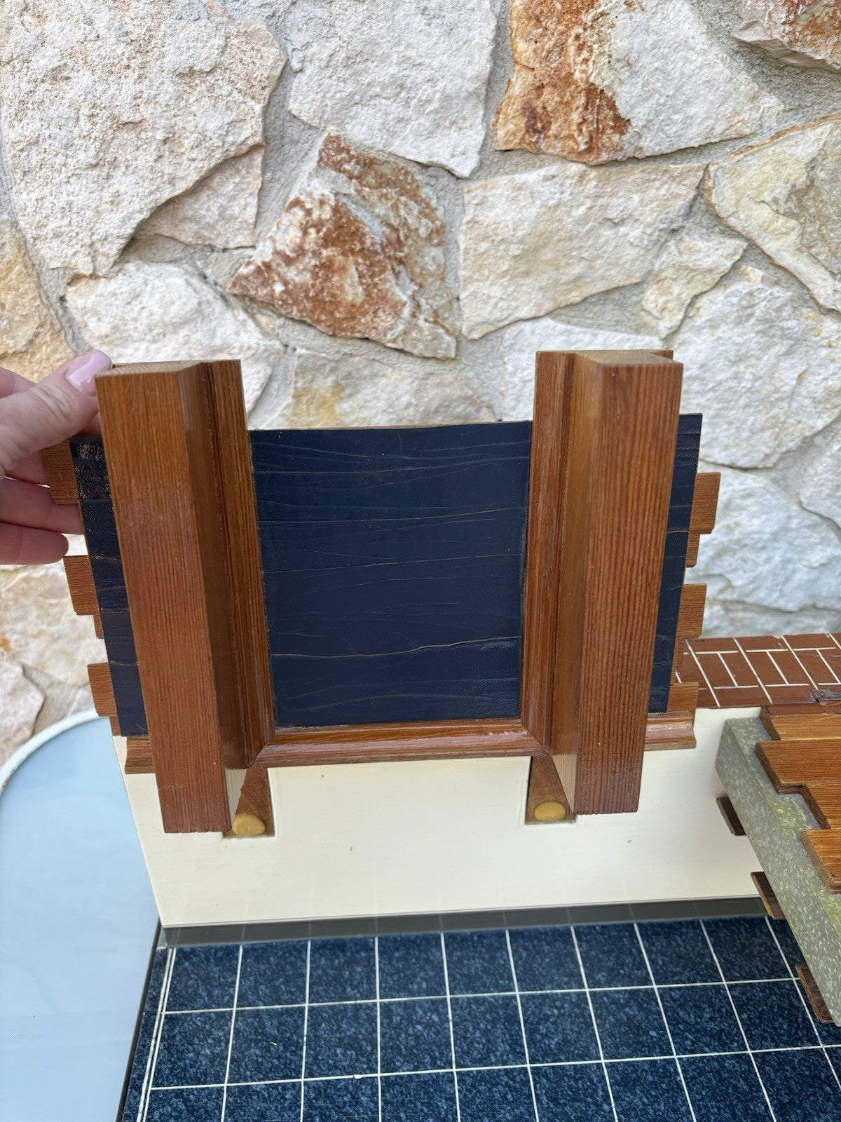 Modello Architettonico E Didattico Vintage In Legno-Toffoli E Figli-