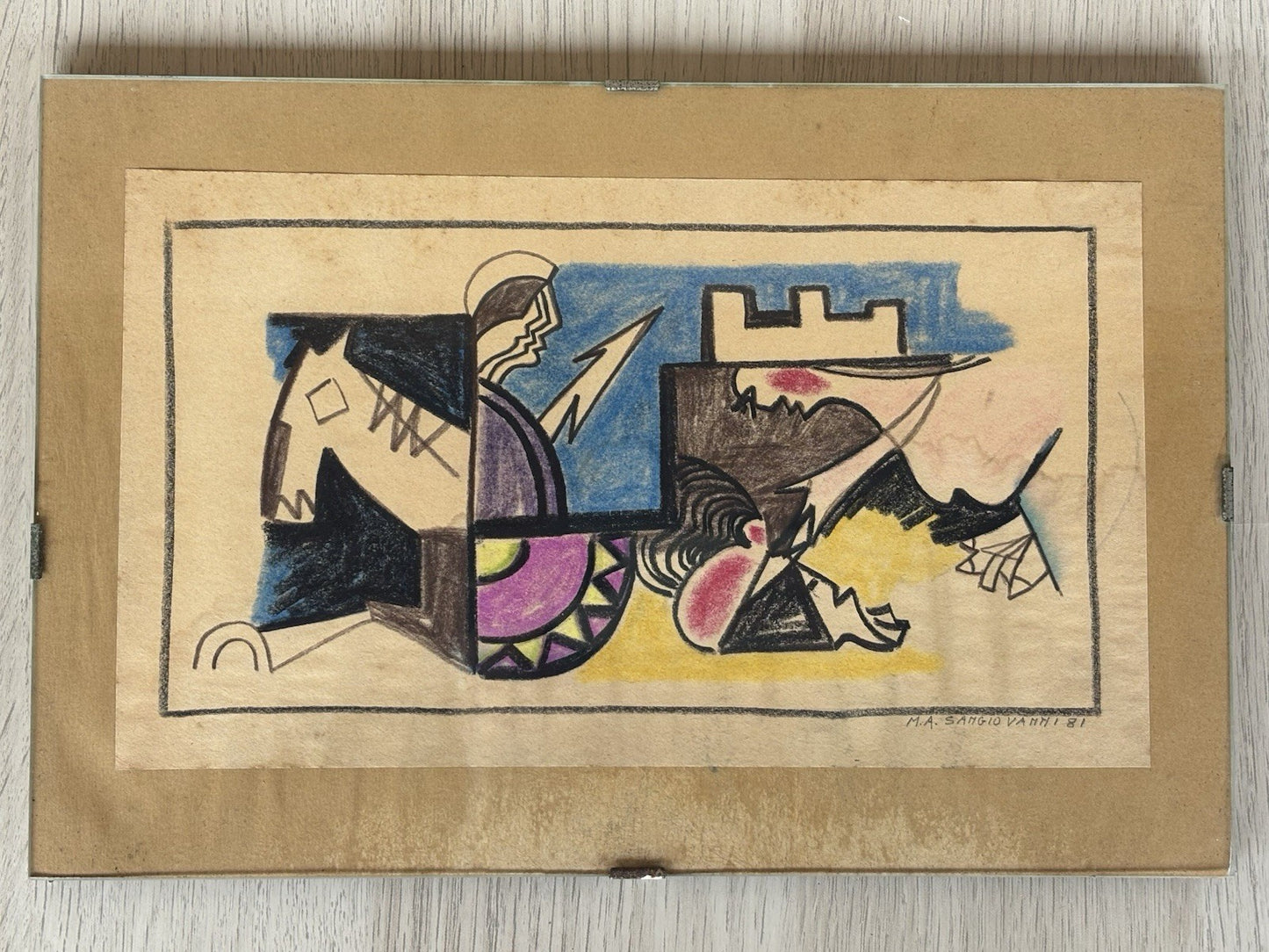 Quadro -Astratto- Mario Sangiovanni disegno su carta