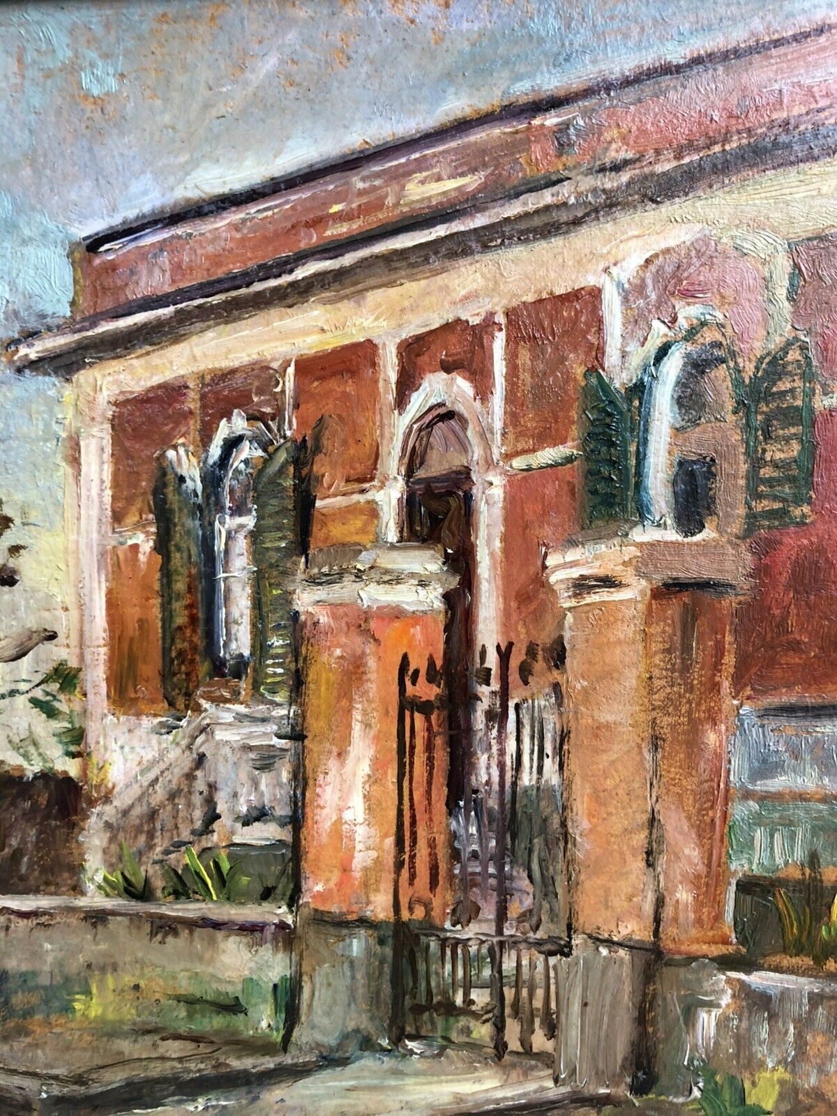 Quadro -Villa- dipinto a olio su cartoncino