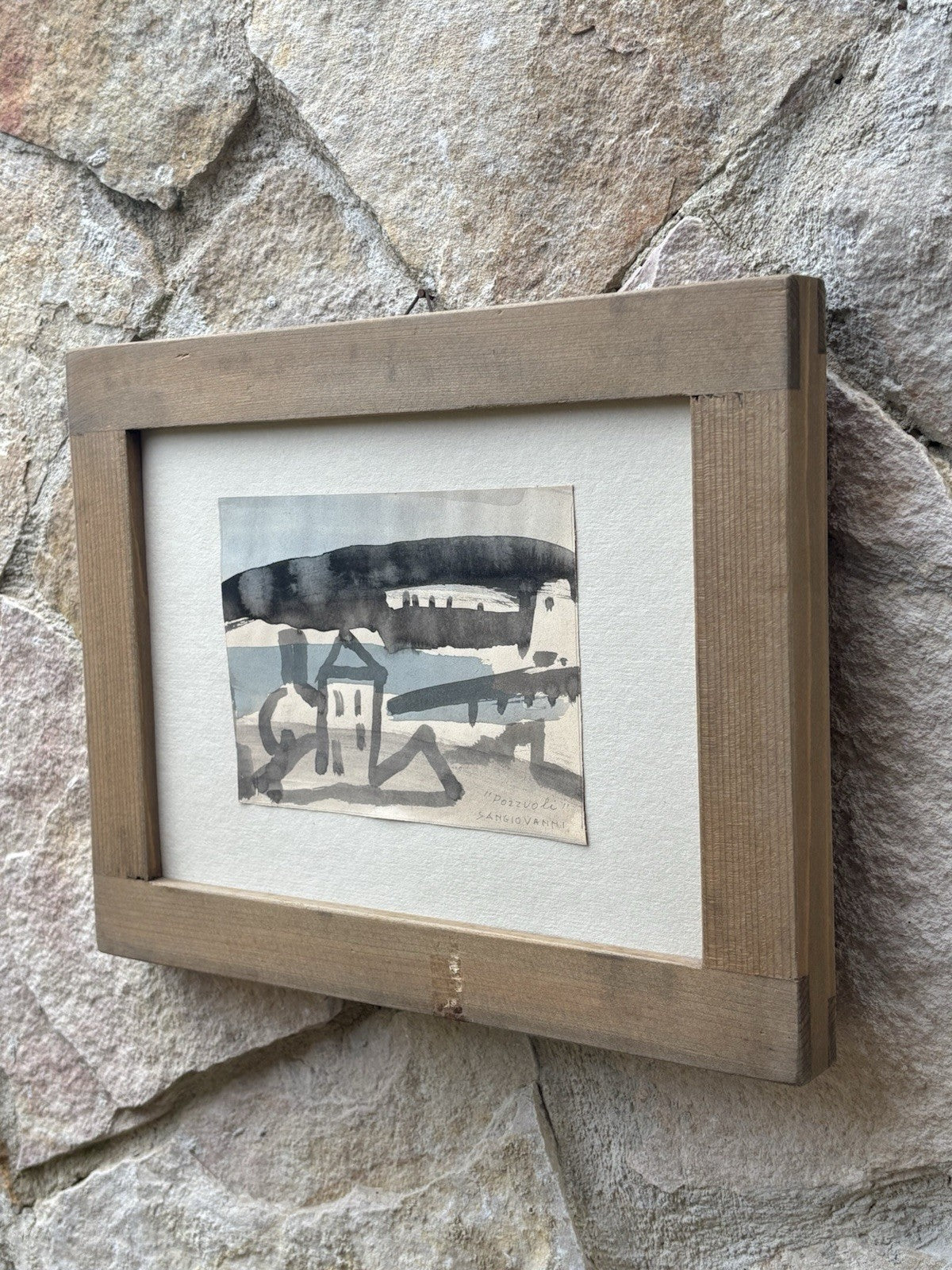 Quadro -Pozzuoli- Mario Sangiovanni acquerello su carta