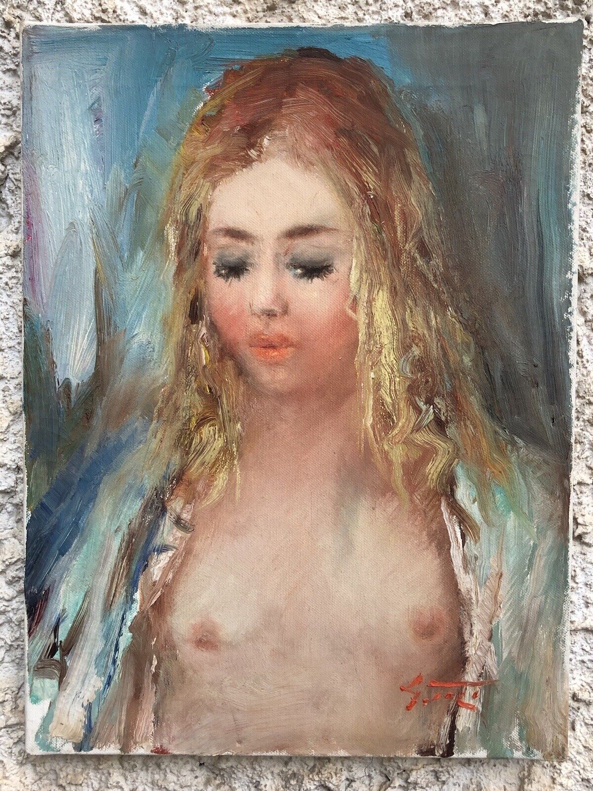 Quadro vintage -Nudo- dipinto a olio su tela Gino Tili 1920-2005