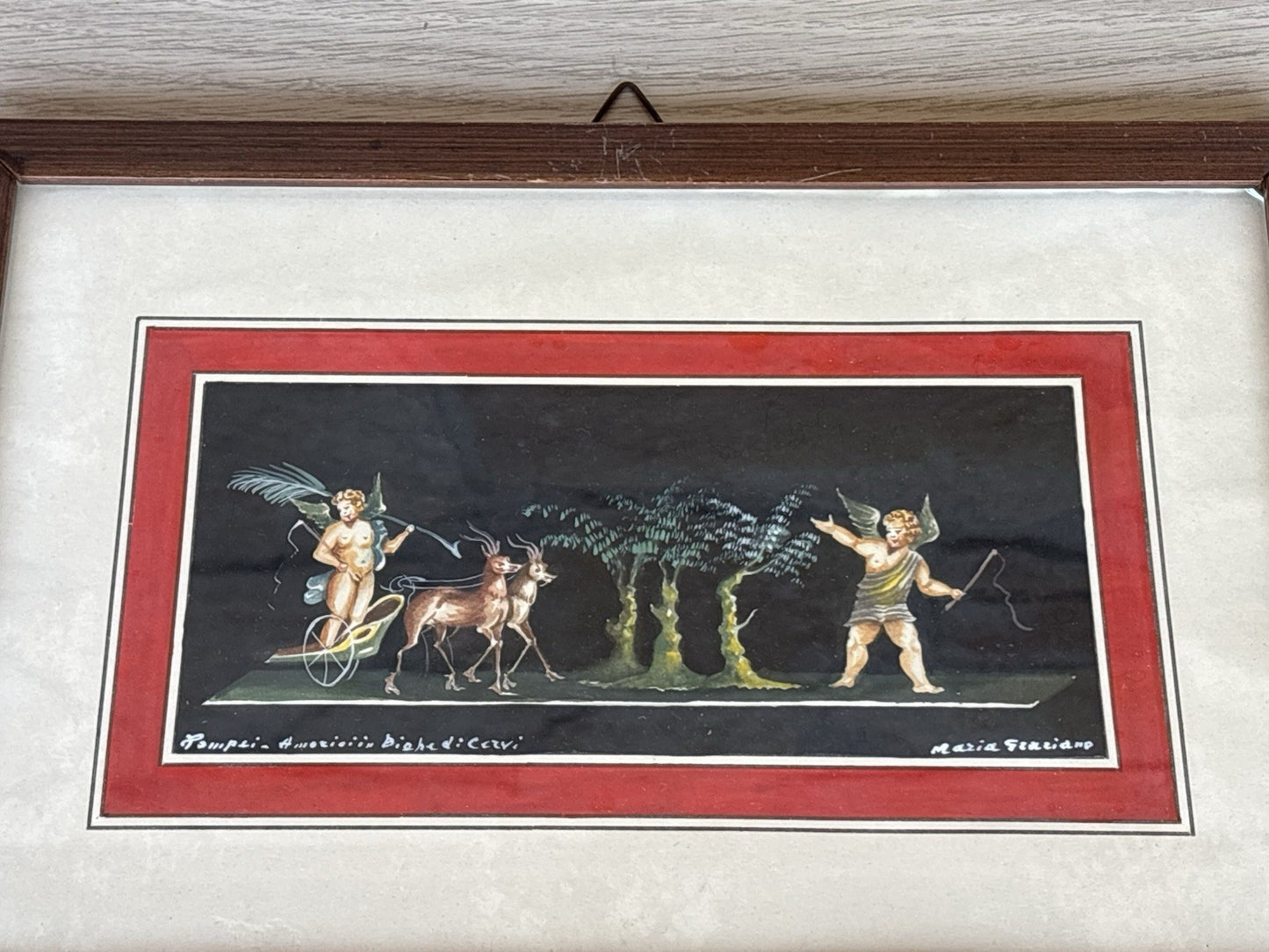 Coppia Di Quadri Vintage- Amorini- Gouache Dipinti A Mano