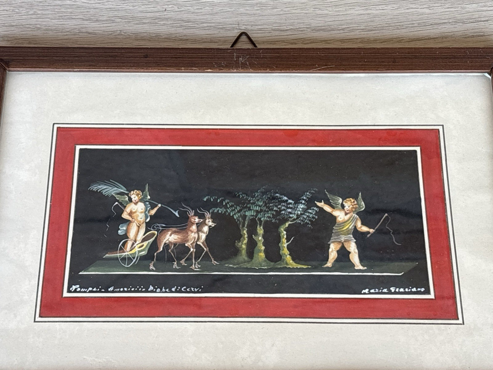 Coppia Di Quadri Vintage- Amorini- Gouache Dipinti A Mano