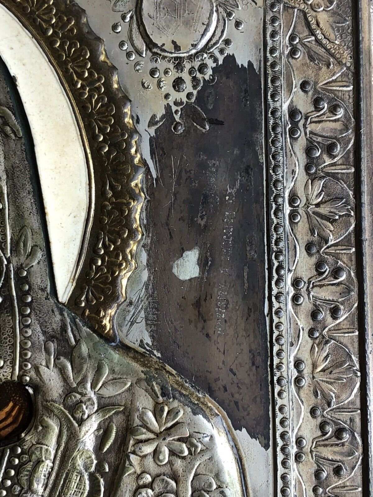 Icona Religiosa Russa Dipinta Vintage, Madonna Di Vladimir