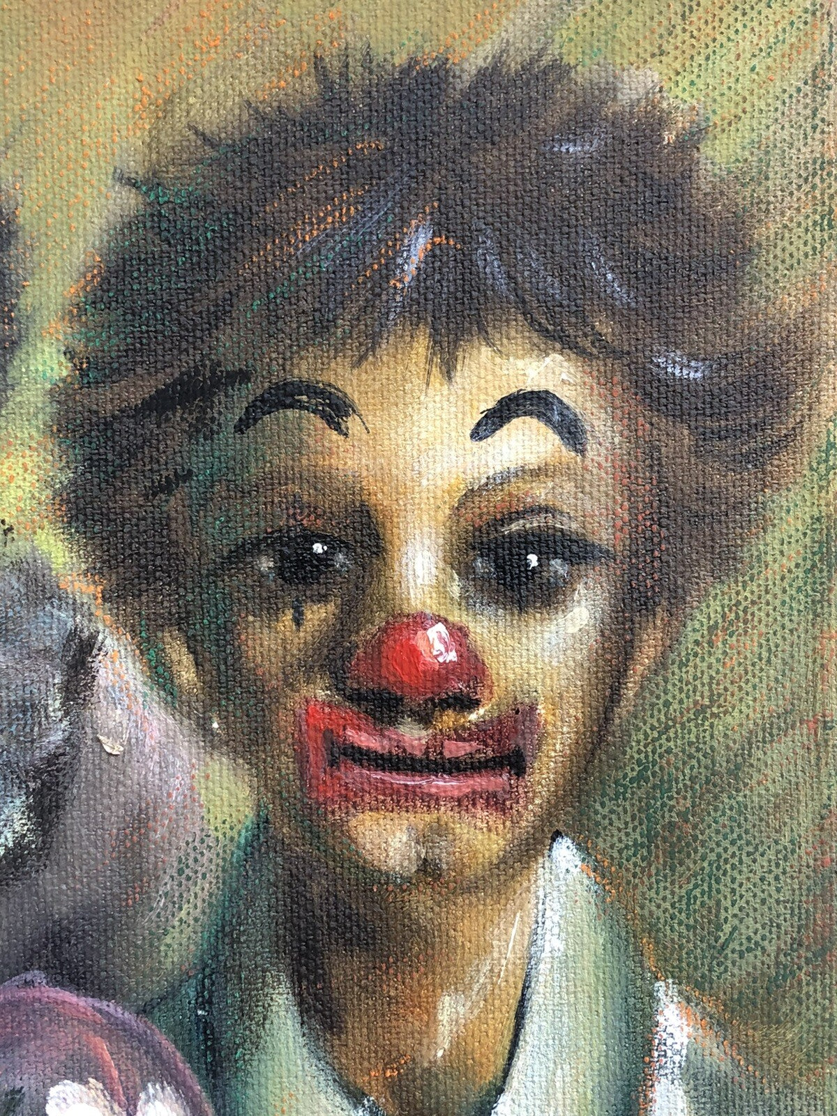 Quadro vintage -Pagliacci- dipinto a olio su tela