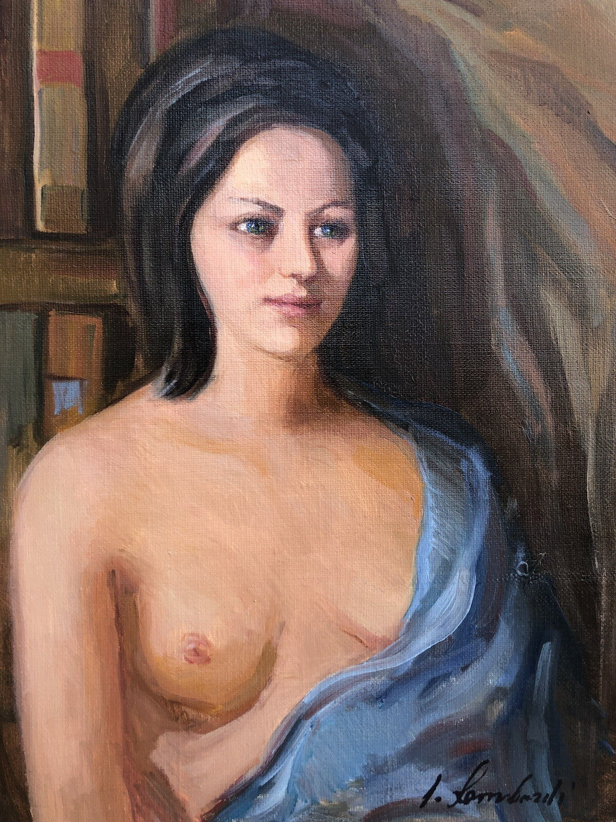 Quadro vintage -Nudo Donna- dipinto a olio su tela