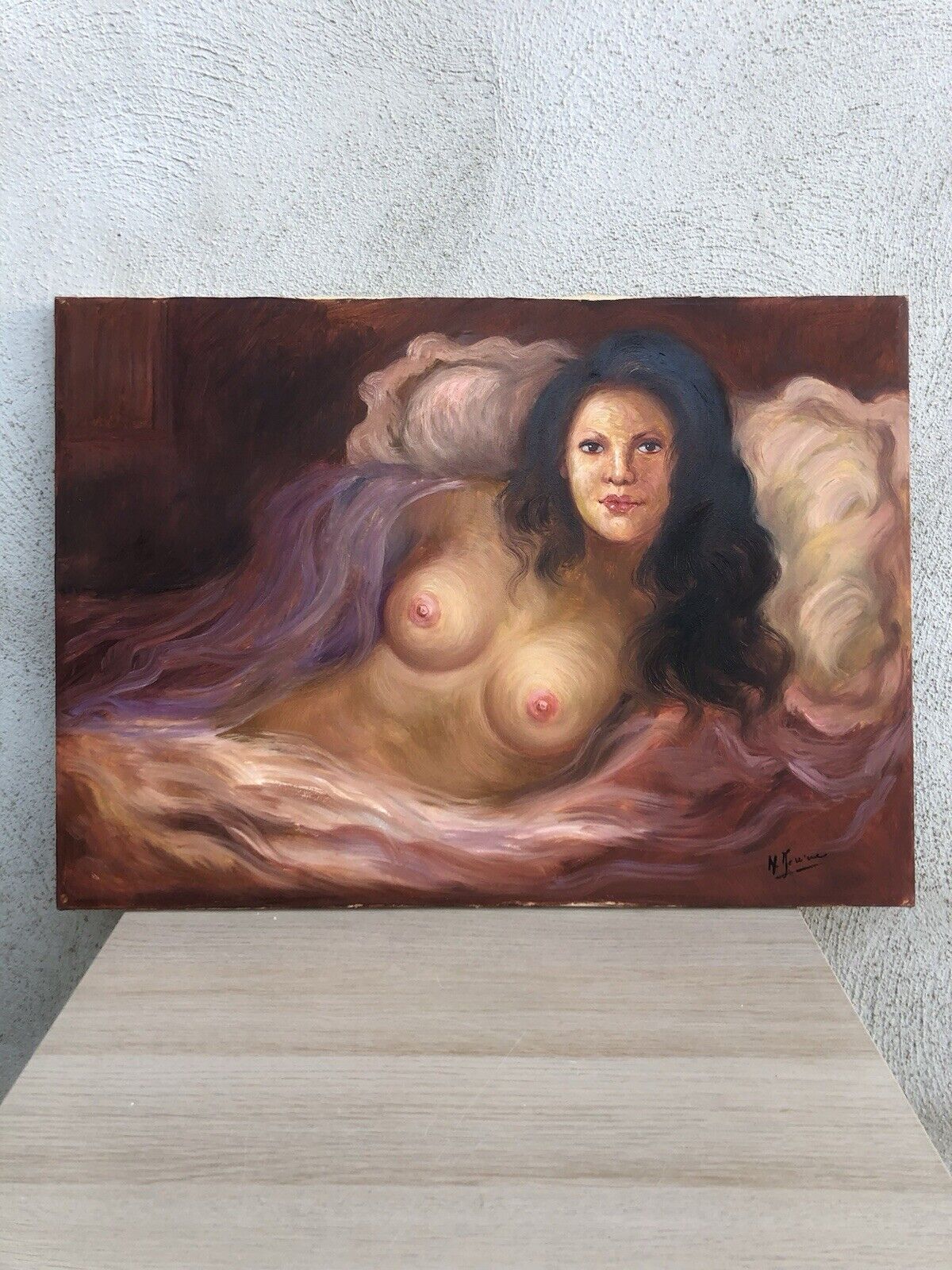 Quadro vintage -Nudo Di Donna- dipinto a olio su tela