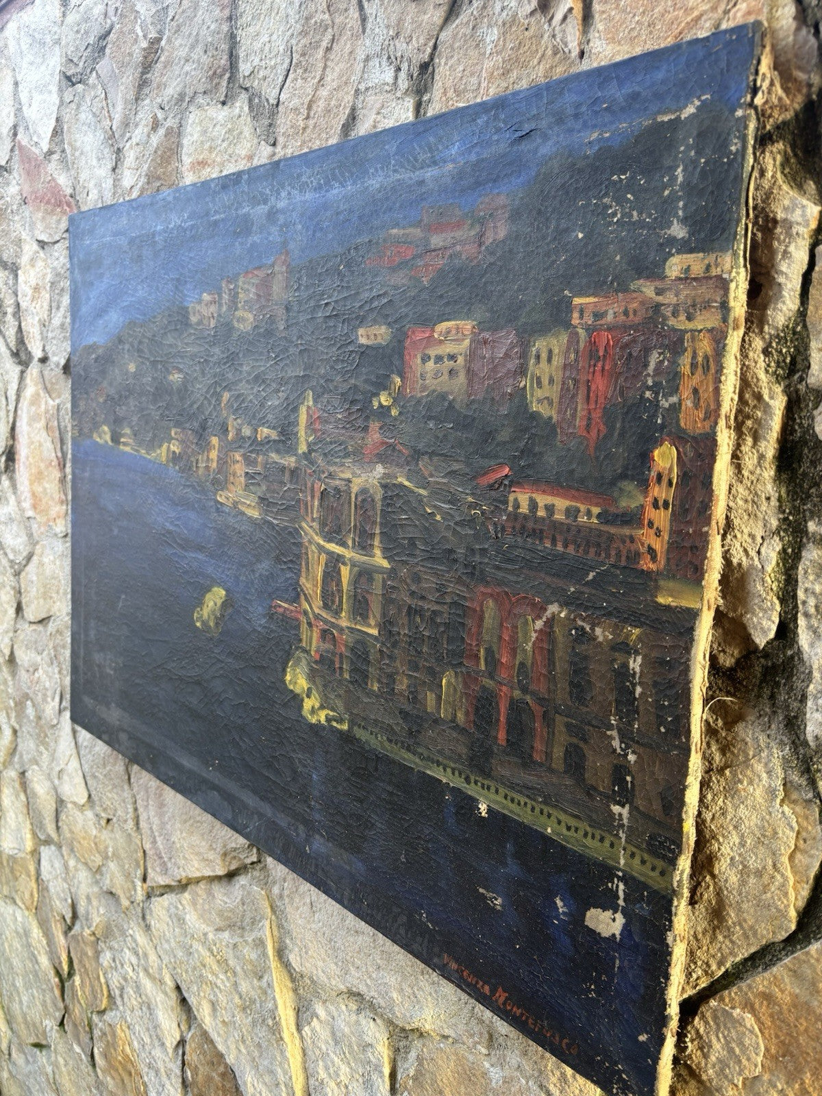 Quadro -Palazzo Donn’Anna- Vincenzo Montefusco dipinto a olio su tela