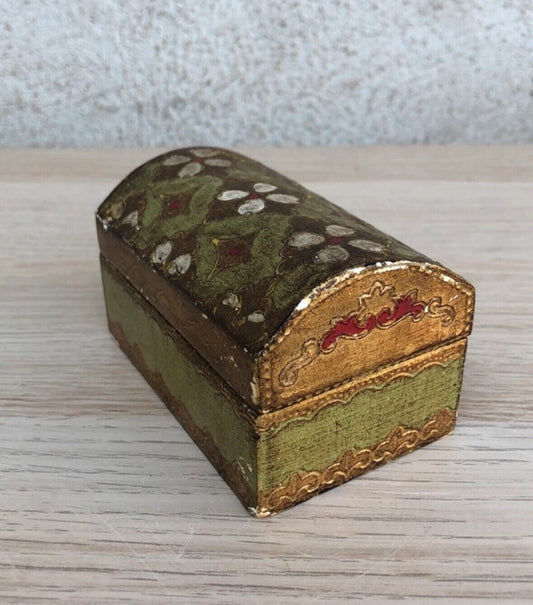 Scatola Portagioie Vintage In Legno Stile Fiorentino