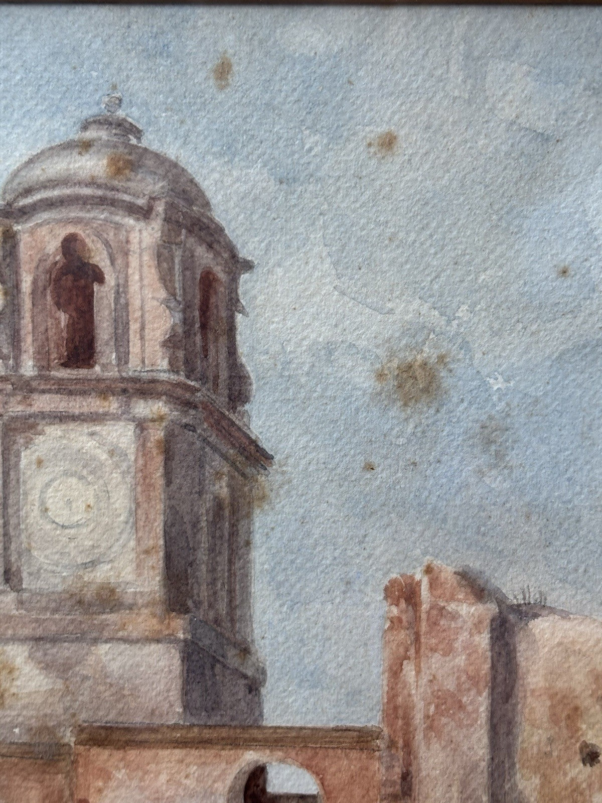 Quadro -Chiesa- realizzato ad acquerello su carta