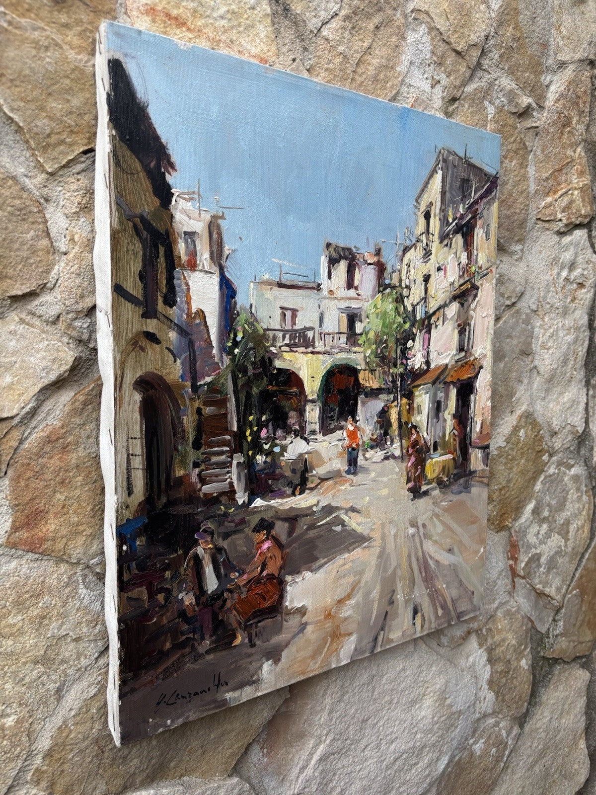 Quadro -Interno Palazzo- Nicola Canzanella dipinto a olio su tela