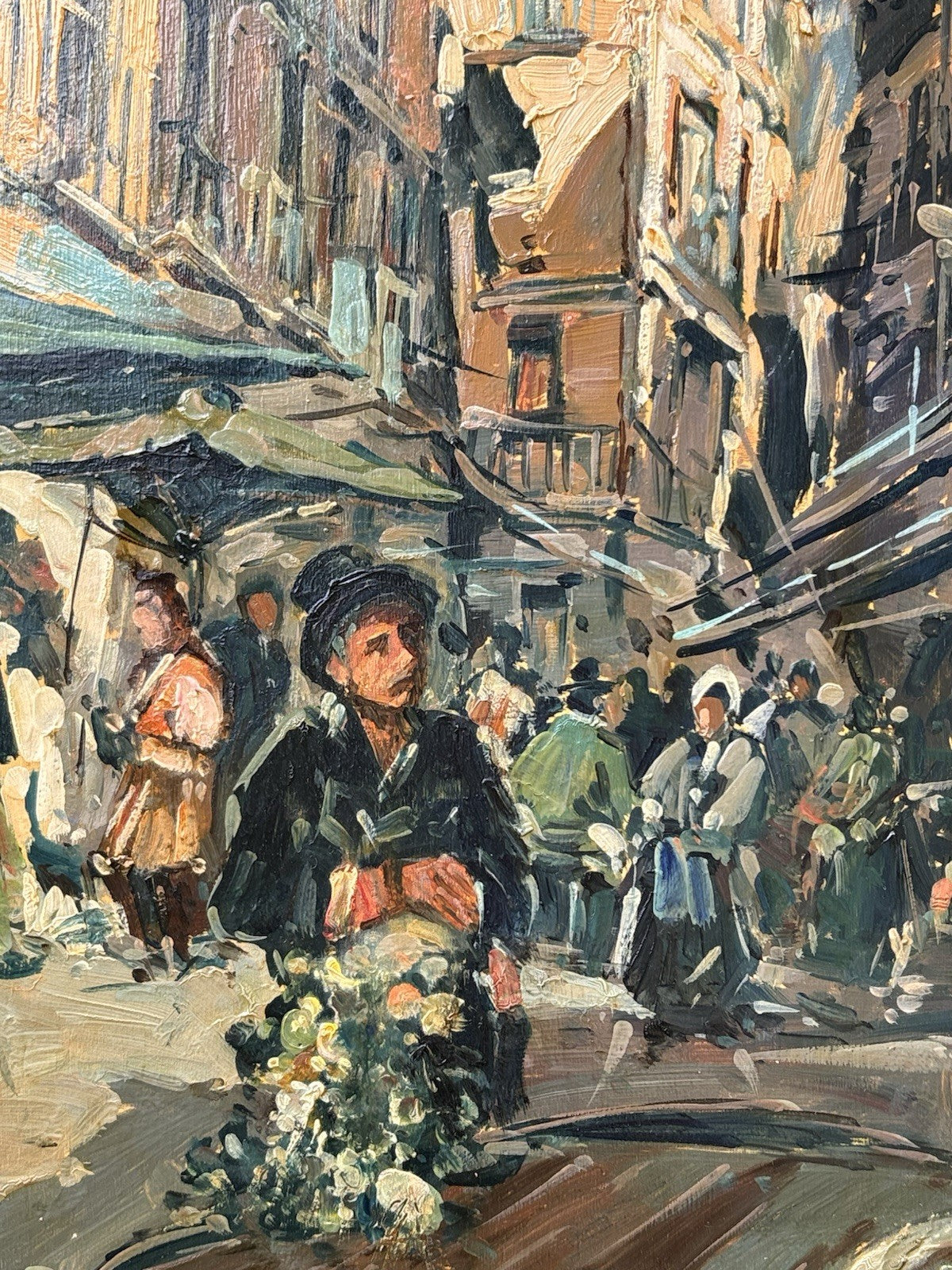 Quadro -Mercato Napoli- Vincenzo Aprile dipinto a olio