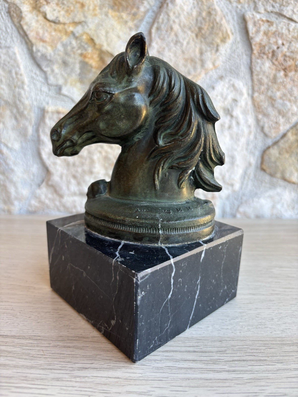 Scultura Vintage Cavallo In Bronzo