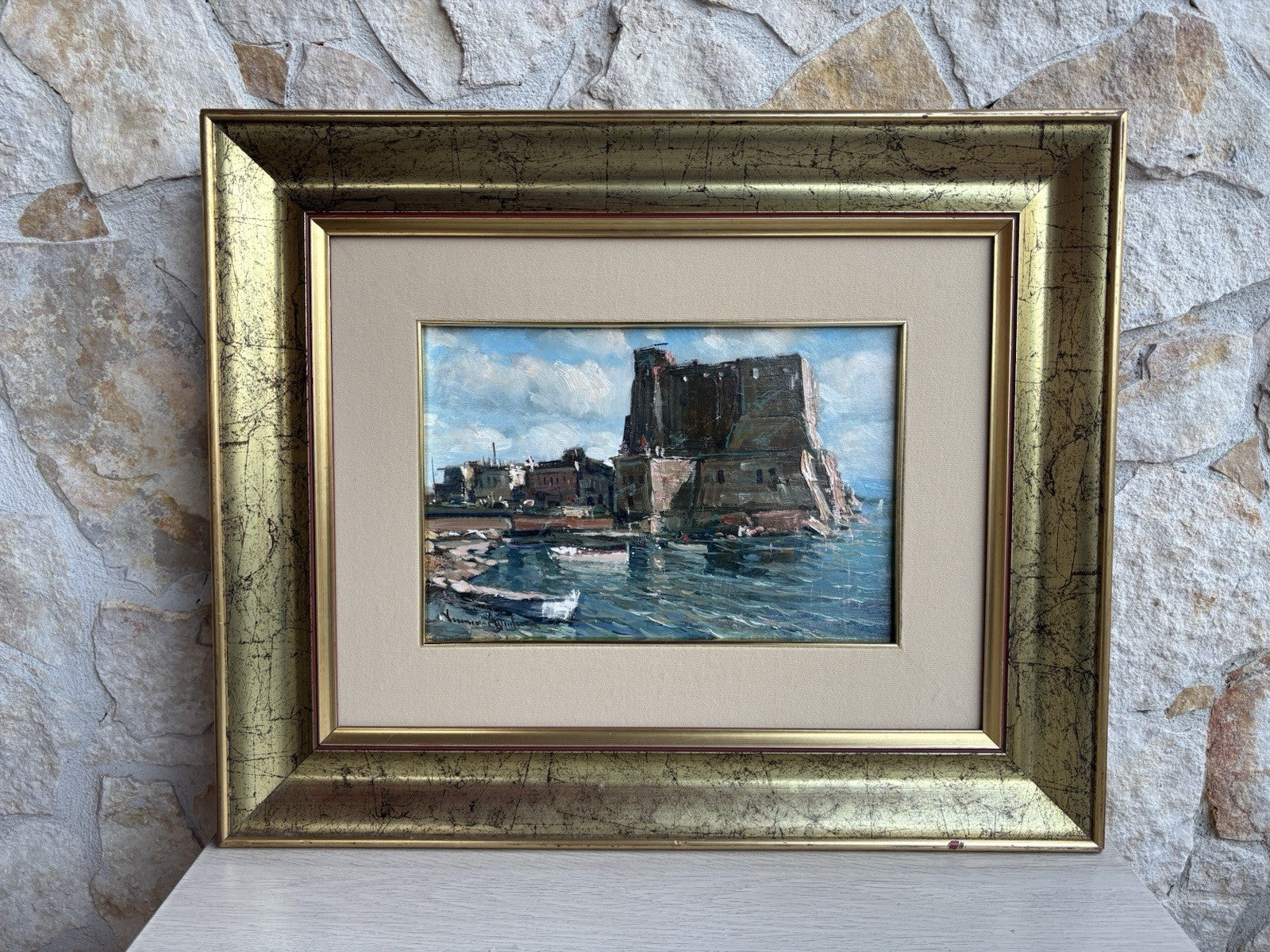Quadro -Castel Dell’Ovo- Vincenzo Aprile dipinto a olio