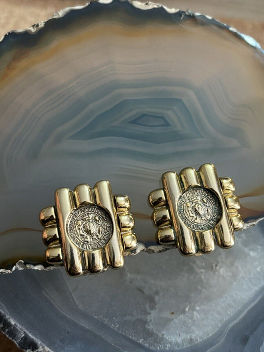 Orecchini A Clip Vintage Pierre Balmain In Ottone