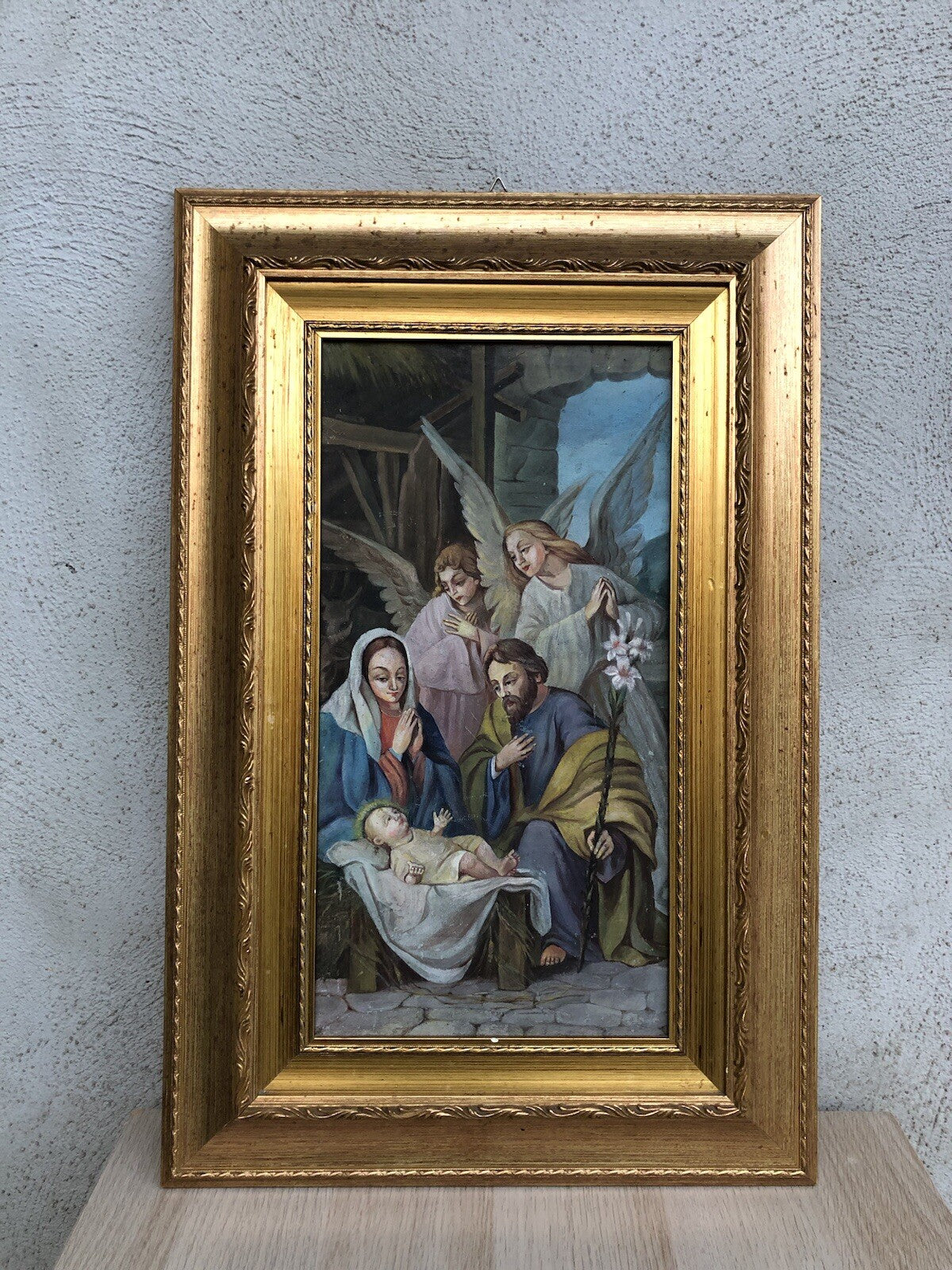 Quadro antico -Natività- dipinto a olio su tela