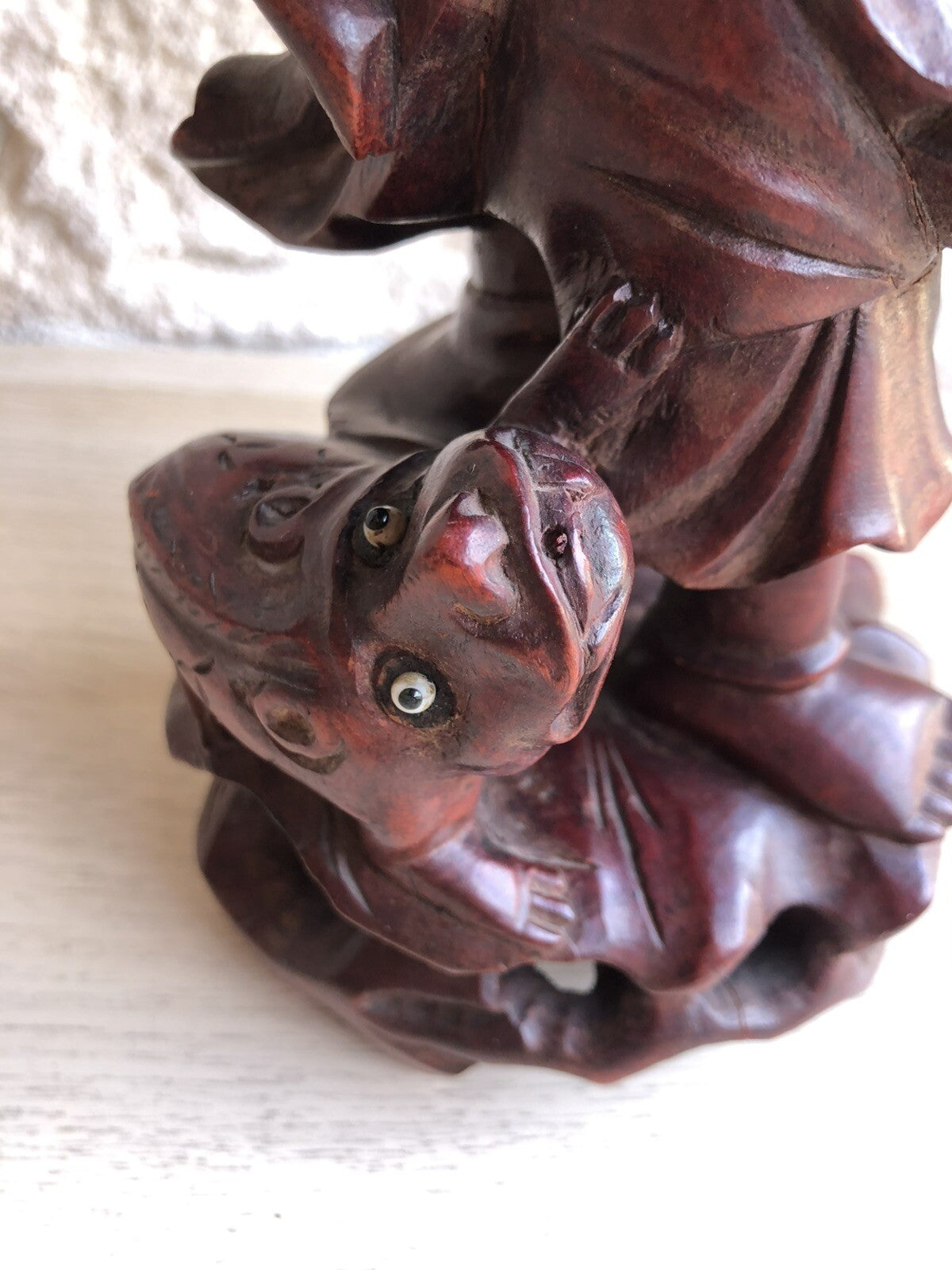 Scultura Cinese Vintage In Legno