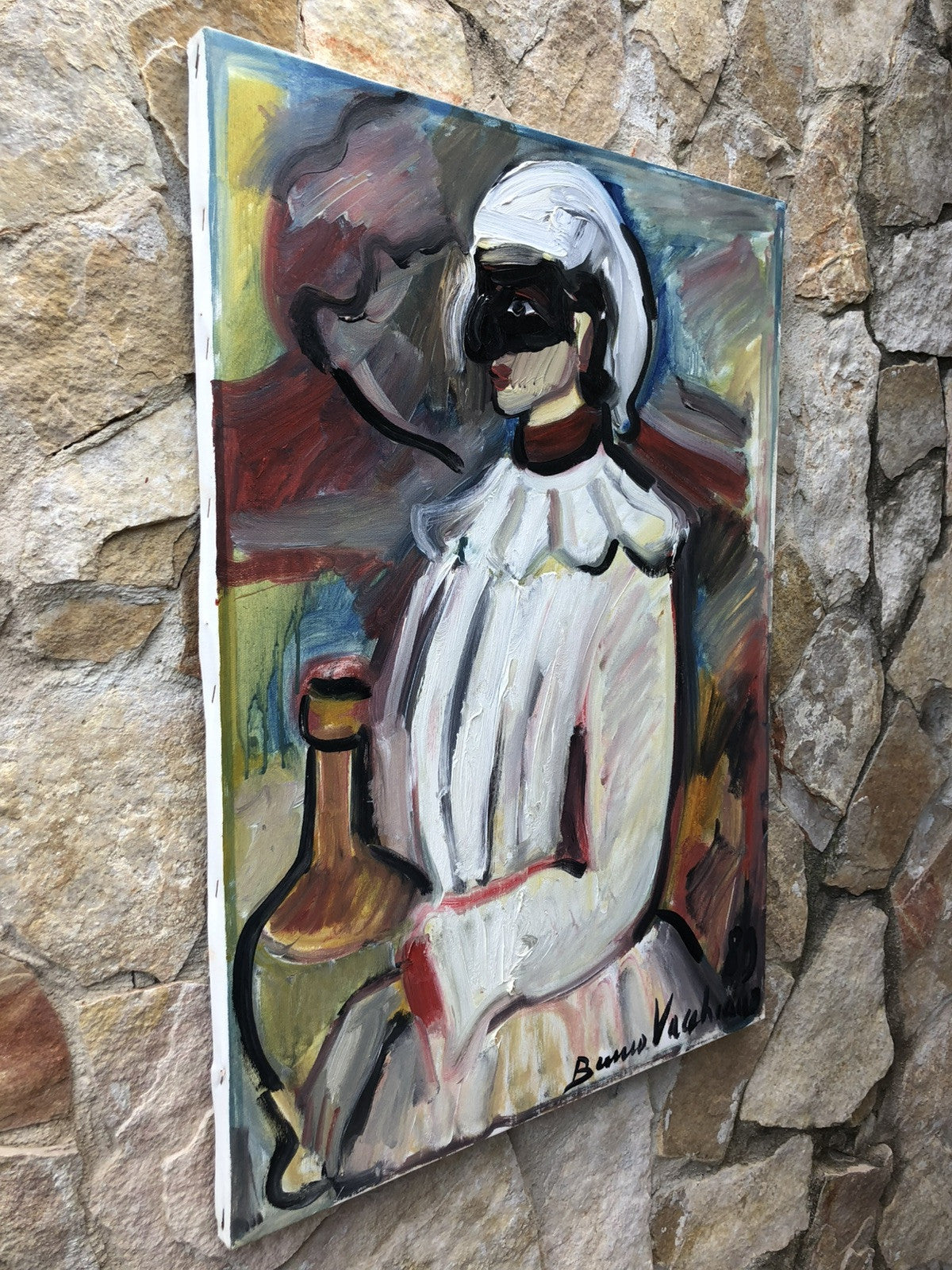Quadro -Pulcinella- dipinto a olio su tela