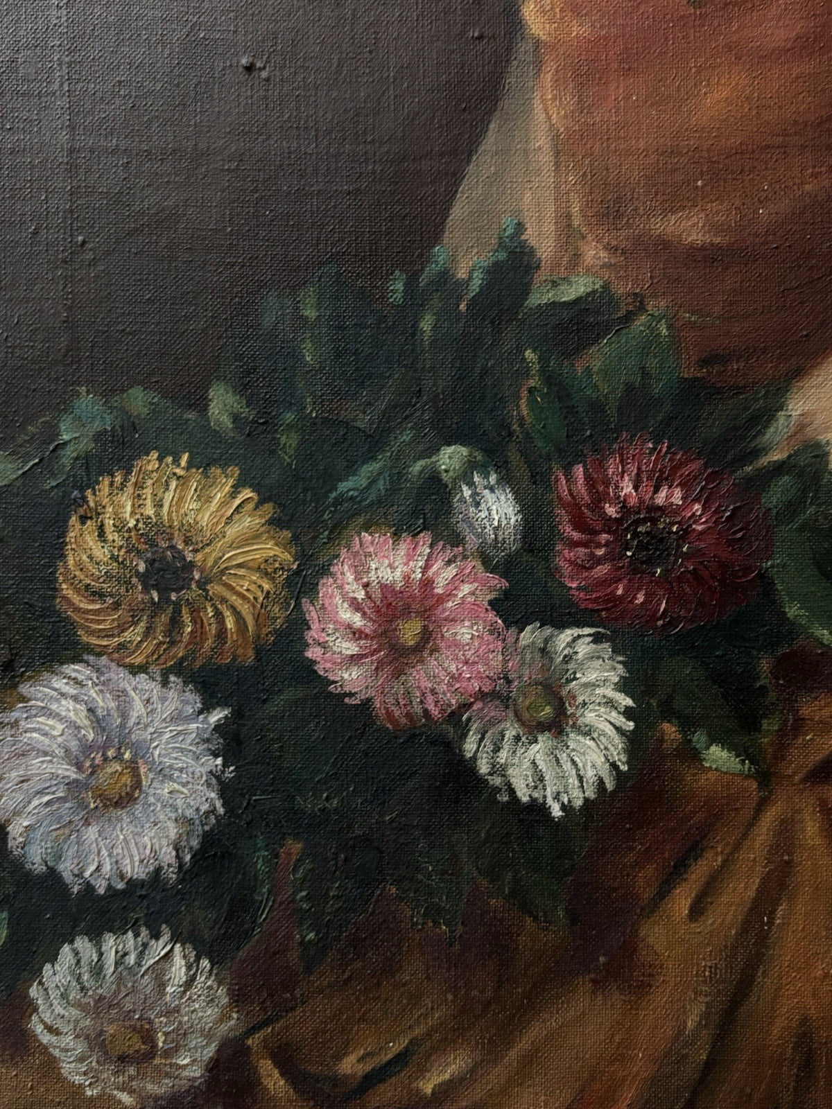 Grande quadro antico -Ritratto Di Donna- dipinto a olio su tela